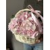 Розовые гортензии в корзине (30 см)