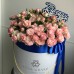 Букет кустовых роз в шляпной коробке (M/L)