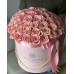 Розовая коробка розовых роз  Геральдин (75 роз) 