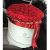 Красные розы в цилиндре (L) 69-75 роз