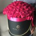 Малиновые розы в коробке (L) 73-75 роз