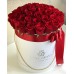 Красные розы в цилиндре (M) 43-47 роз