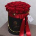 Красные розы в коробке (S) 31-35 роз