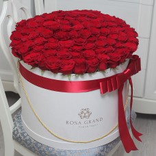 Красные розы в цилиндре (XL) -  101 роза