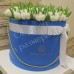 Белые тюльпаны в коробке (L) до 149 тюльпанов