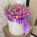 Тюльпаны пионовидные в цилиндре (M) до 99 шт.
