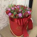 Тюльпаны Ред Принцесс и Ду Дабл Прайс в шляпной коробке S до 69 шт.
