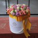 Микс из пионовидных тюльпанов в шляпной коробке (XS) до 49 шт  