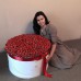 Красные тюльпаны в цилиндре (XXL) от 319 тюльпанов